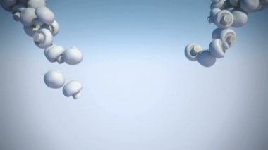 y-şekilli champignon mantar akışı yavaş hareket ile