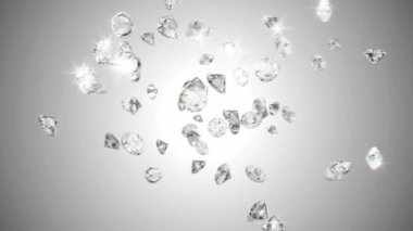 Montaj ve yavaş hareket ile patlayan elmas kalp şekli