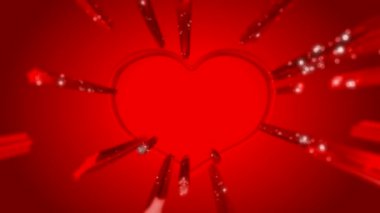 Kırmızı Sevgililer günü kalp şekli ve pırıltılar izleri olan