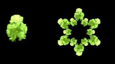 iki farklı görüşleri ile keskin duman yıldız soyut.