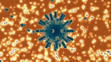 loopable yayılan bakteri ve virüslerin renkli arka plan üzerinde.