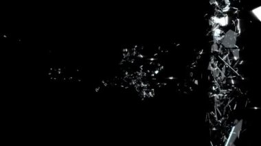 cam kırıkları: yan görünüm imha yavaş hareket ile.