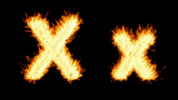 Boucle brûlant X caractère, capital et petit . — Video