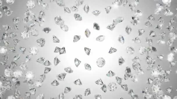 Diamanten hart vorm montage en exploderende met slow motion — Stockvideo