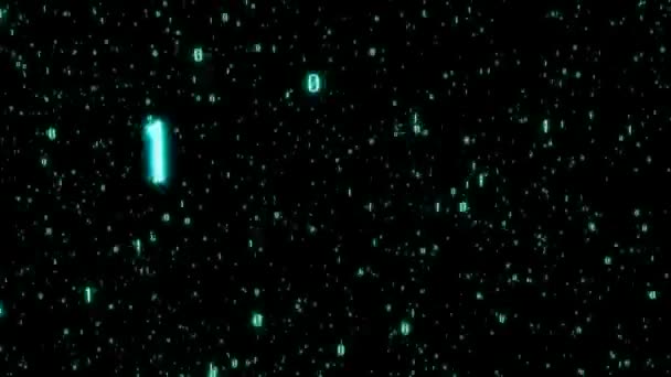 Cyberspace - code binaire tournant en boucle avec zéros et un 