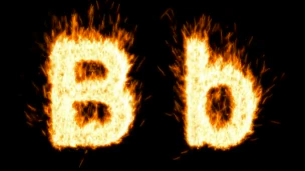 Loopable 燃烧 b 字符，资本和小. — 图库视频影像