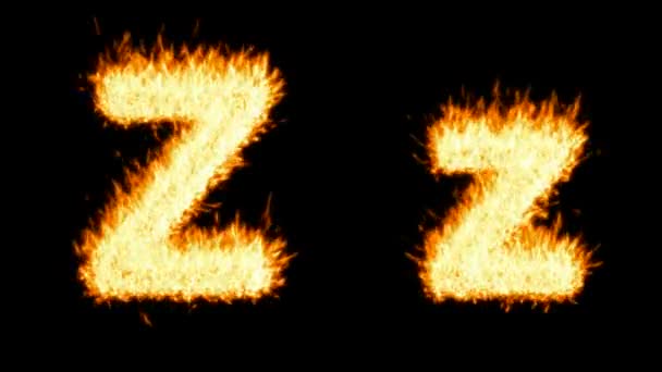 Loopable queimando caráter Z, capital e pequeno . — Vídeo de Stock