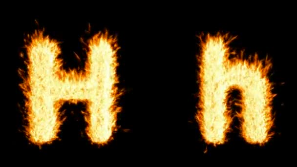 Loopable 燃烧 h 字符，资本和小. — 图库视频影像