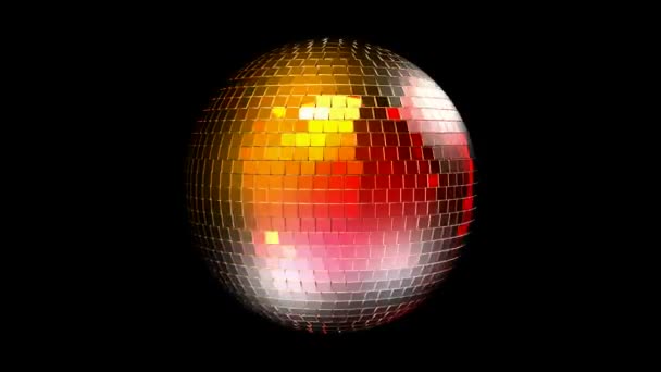 Rotující disco koule s odraženého světla. — Stock video