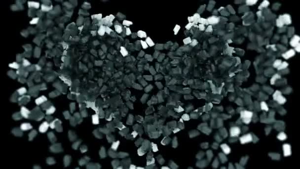 Солодке кохання і Валентина: чорно-біла форма серця цукерок . — стокове відео