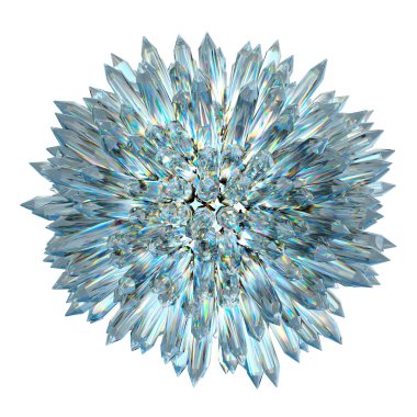 Crystal sphere with acute columns isolatred clipart