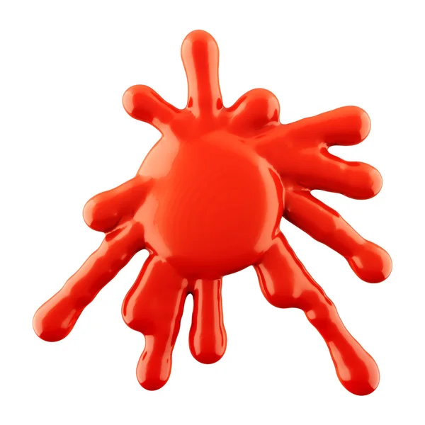 赤い液体のペンキと分離されたインクのスプラッシュ — ストック写真