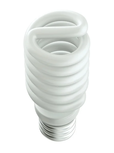 Top Side view of Energy efficient light bulb isolated — Stock Photo, Image