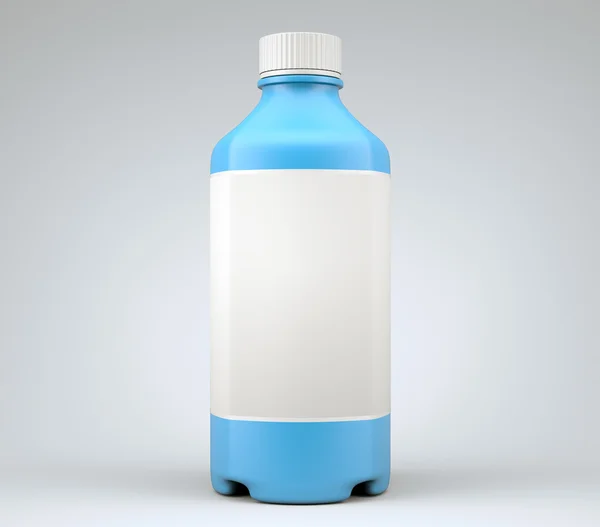 Blue bottle for chemicals or drugs, fluids — Stock Photo, Image