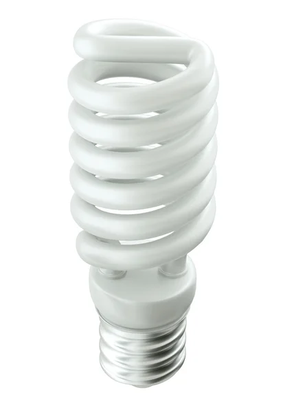 Energieeffiziente Technologie: Glühbirne auf weiß — Stockfoto