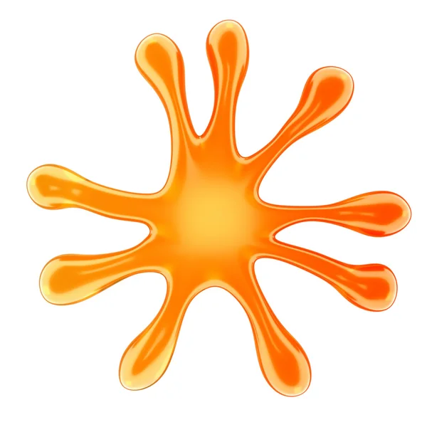 Orange microbe or fluid splash isolated — Stock Photo, Image