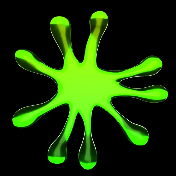 Ayrıca bir mikrop gibi yeşil sıvı sıçrama — Stok fotoğraf
