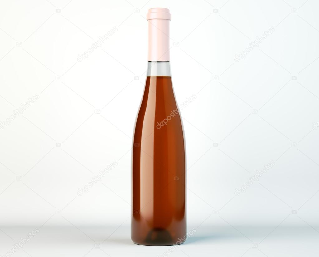 Corked bottle of white wine or brandy