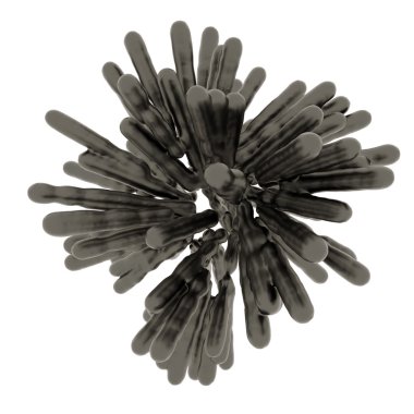 siyah sıvı sütun küresel soyut şeklinde dondurulmuş.