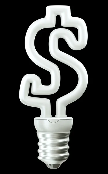 Profit: Dollar ccurrency symbol light bulb isolated — Stock Photo, Image