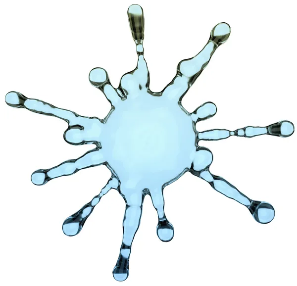 Splash of blue gel or fluid isolated on white — Stock Photo, Image