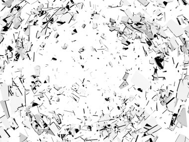 Damage and vandalism: Pieces of broken glass isolated clipart