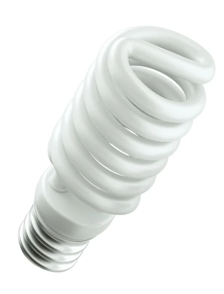 Energy efficient spiral light bulb isolated — Stock Photo, Image