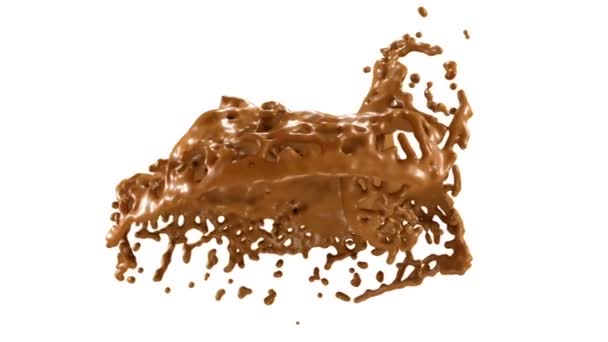 Salpicaduras de chocolate o cacao caliente con cámara lenta — Vídeos de Stock