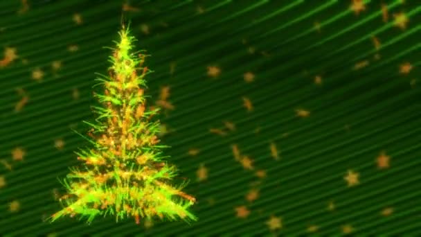 Χριστούγεννα και Πρωτοχρονιά: αφρώδη και ακτινοβολώντας Xmas δέντρο — Αρχείο Βίντεο