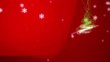 Noel ve yeni yıl: parlak ve ışıltılı Xmas ağacı ve kar taneleri