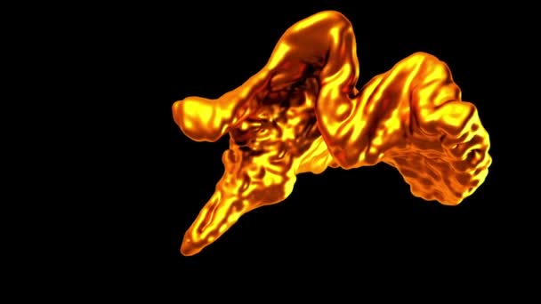 Splash of golden fluid with slow motion — Stock Video