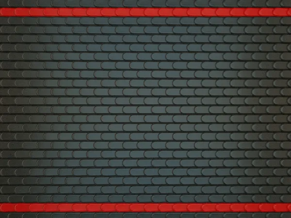 Svart läder sydd bakgrund med skalor och röda linjer — Stockfoto