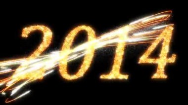 2014: fireworks ve yeni yılın köpüklü simgeler. Alfa bulunur