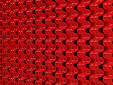 Doku: Kırmızı dalgalı ölçekler desen