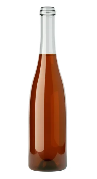 Uncorked bottle of white wine isolated on white — Stock Photo, Image