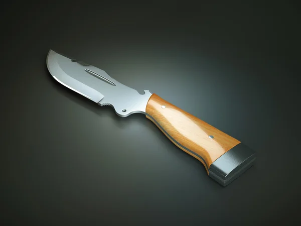 Arma: cuchillo de caza con hoja grande — Foto de Stock