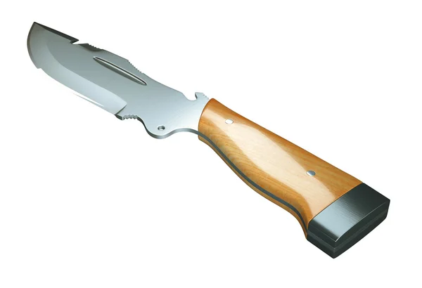 Crimen y arma: cuchillo de caza aislado — Foto de Stock