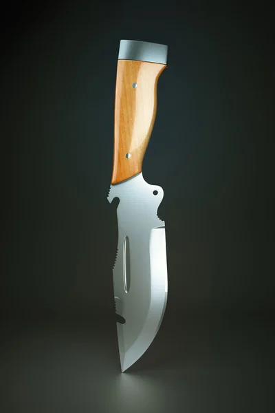Cuchillo de caza con mango de madera — Foto de Stock