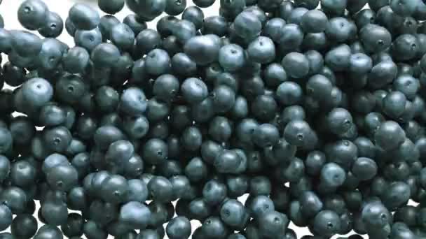 Blueberry flujo de cámara lenta y llenar la pantalla . — Vídeos de Stock