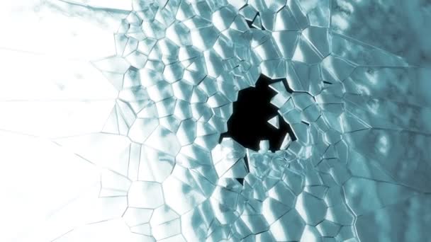 Разбитые лед или стекло с замедленной съемкой . — стоковое видео