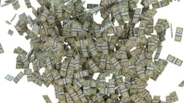 Servet: Doları nakit ağır çekim akışına beyaz. Alfa mat