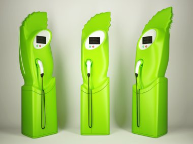 Eco friendly transport: charging stations for electric vehicles clipart