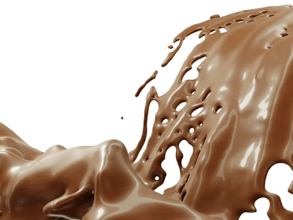 Hot drinks: chocolate or cocoa splashes — Stock Photo, Image