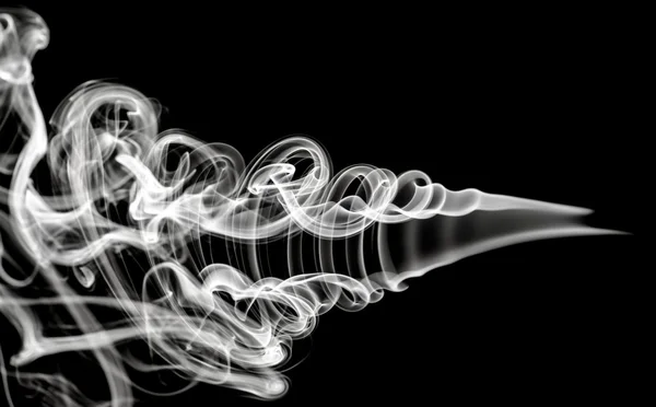 Vita abstraktion: magiska rök mönster på svart — Stockfoto