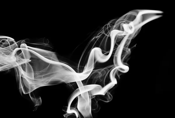 Abstraction: white smoke shape and swirls — Stock Photo, Image