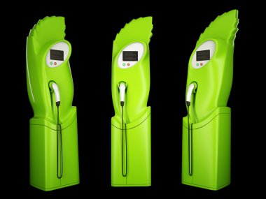 Eco friendly transport: charging stations for electric autos clipart