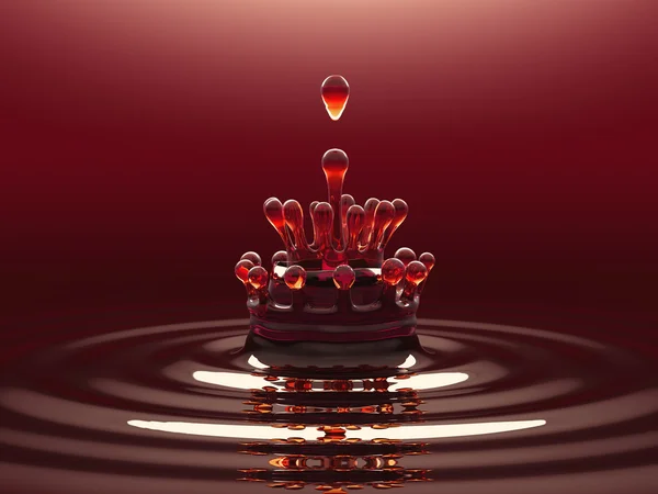 Splash of red colorful liquid or wine with droplets — Stock Photo, Image