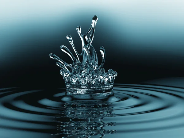 Blue liquid splashes with ripples on the surface — Stock Photo, Image