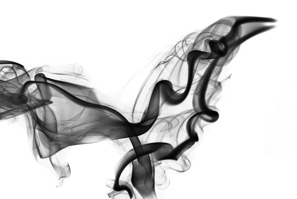 Abstraction: black smoke shape and swirls — Stock Photo, Image