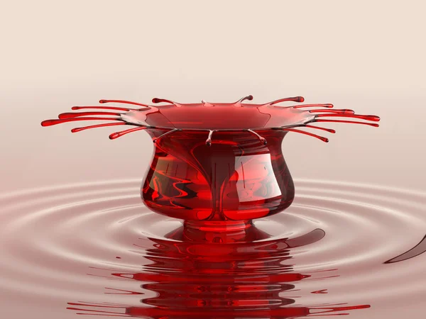 Splash of cherry juice or wine with droplets — Stock Photo, Image